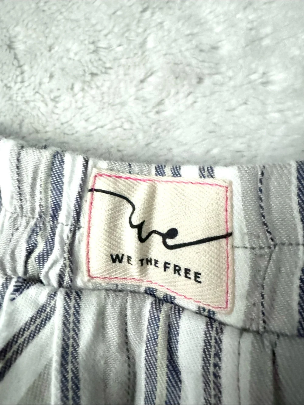 NWT- Free People We the Free Day to Day Flannel Boxer Shorts in Grey Combo